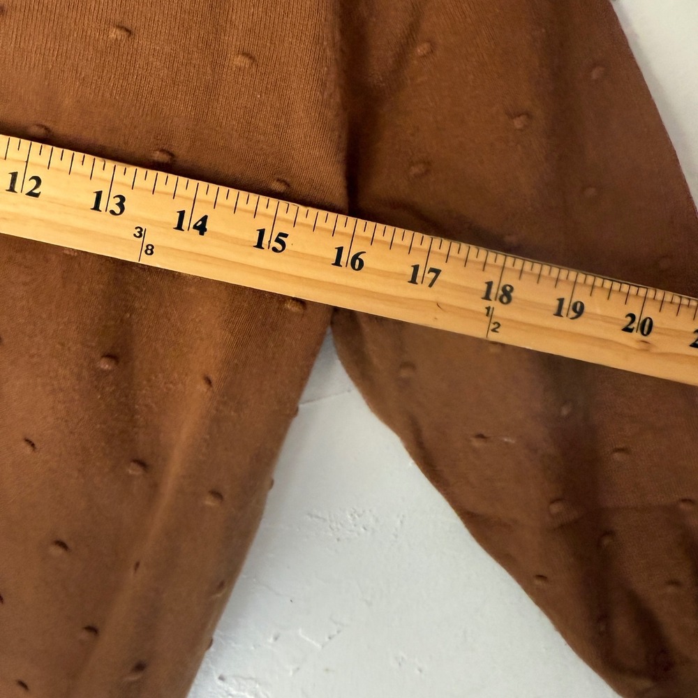 Ann Taylor Brown Dot Texture Crew Neck Sweater Size M Preppy Coquette Academia - Picture 7 of 8